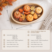 Handmade Pumpkin Candle Wooden Oval Tray