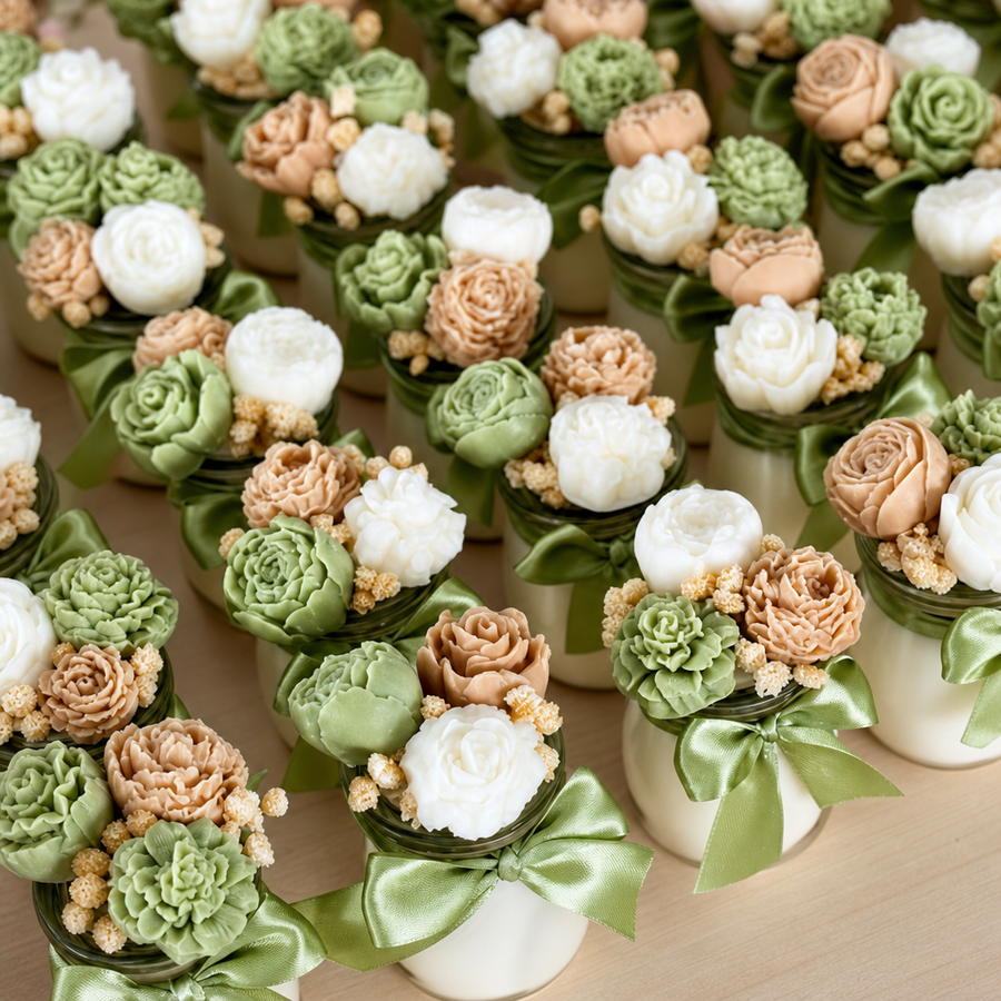 Petal & Glow Floral Soy Candle Favor
