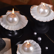 Pearl shaped Candle on Shell