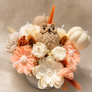 Limited Edition- Handmade Autumn Owl Harvest Candle Bouquet