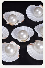 Pearl shaped Candle on Shell