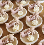 Handmade Butterfly Bear Cup Candles