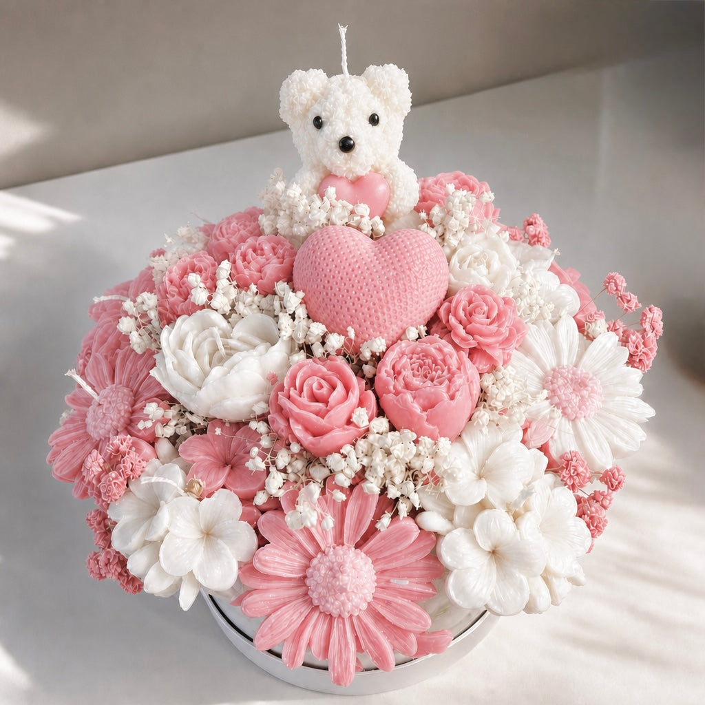 Teddy Aroma Candle bouquet