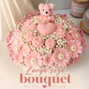 Birthday Edition- Teddy Floral Candle Bouquet handmade