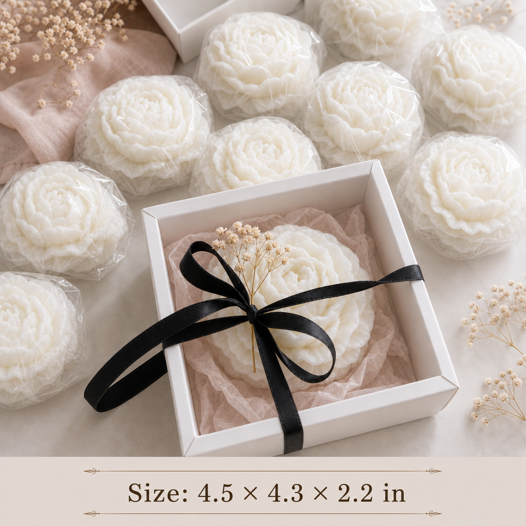 Handmade Peony Flower Candle