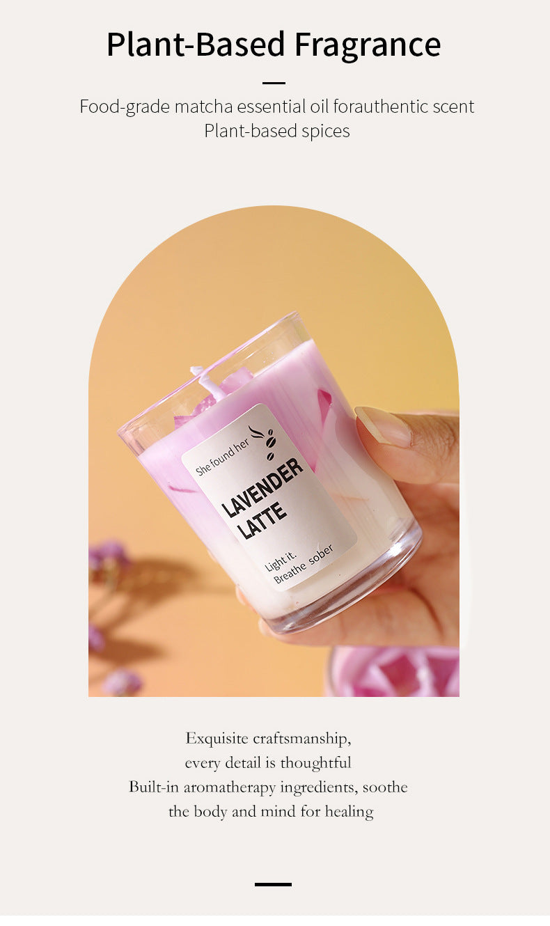 Handmade Lavender Latte Candle
