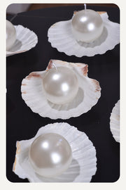 Pearl shaped Candle on Shell