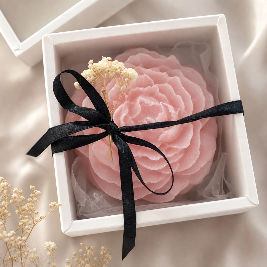 Handmade Peony Flower Candle