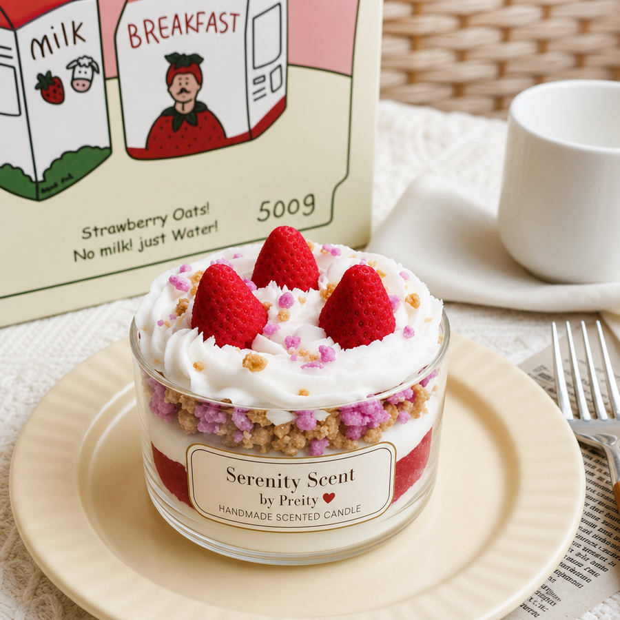 Handmade Strawberry Ice Cream Scented Candle