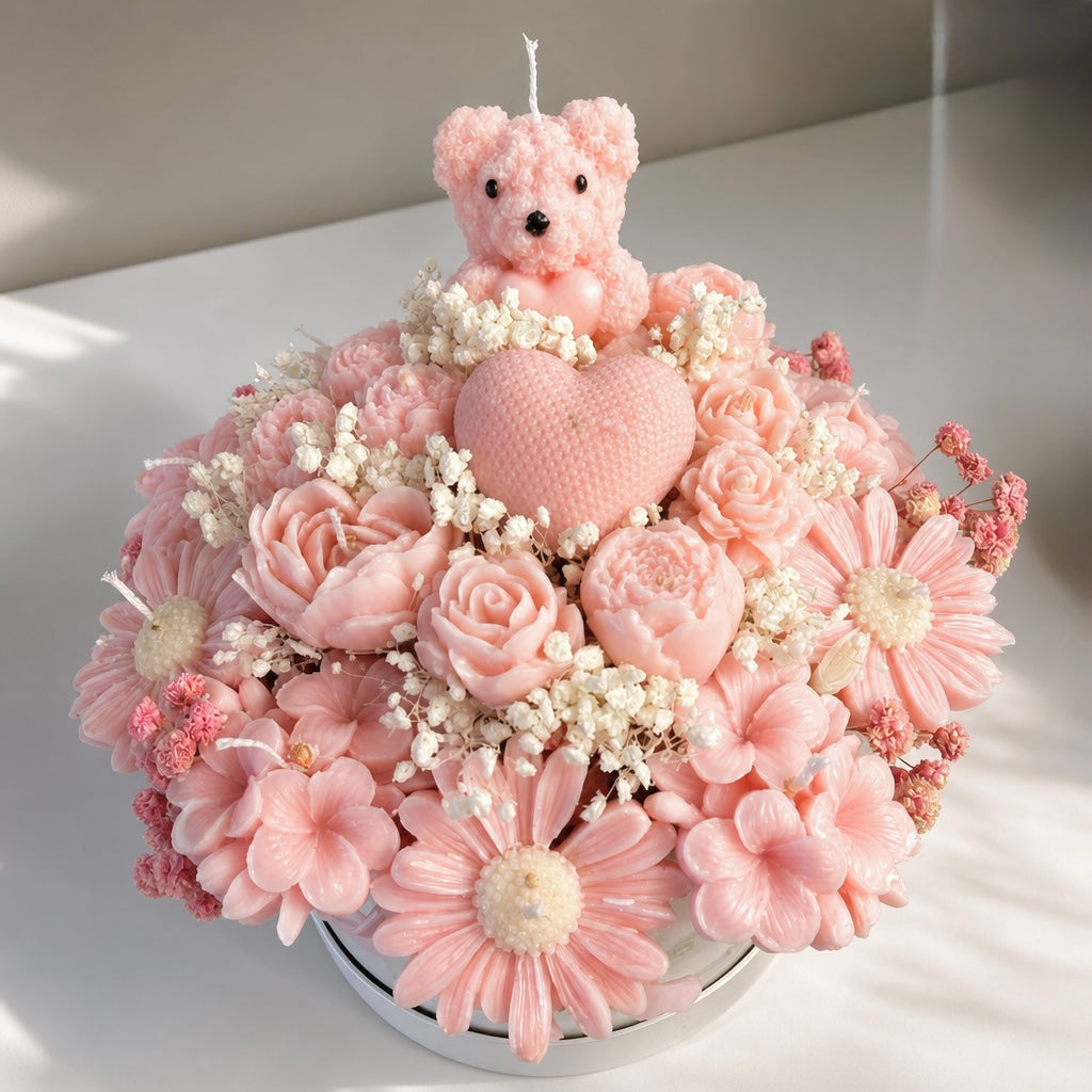 Teddy Aroma Candle bouquet