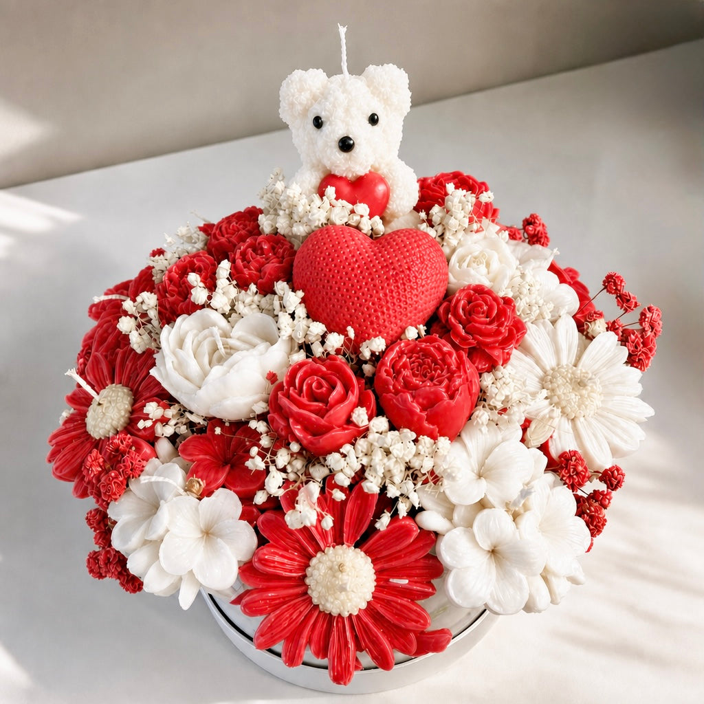 Teddy Aroma Candle bouquet