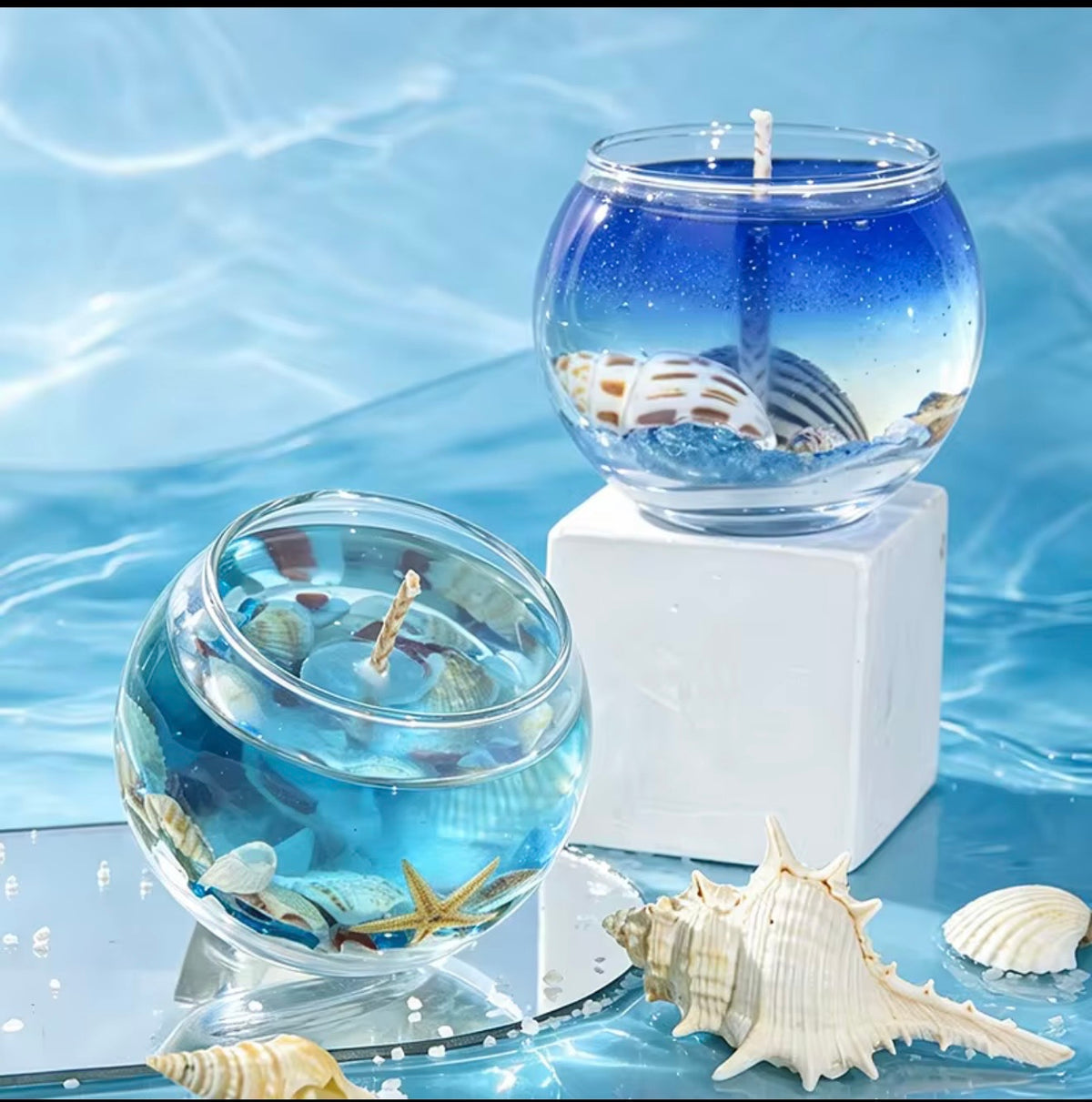 Handmade Beach-Inspired Gel Wax Candle