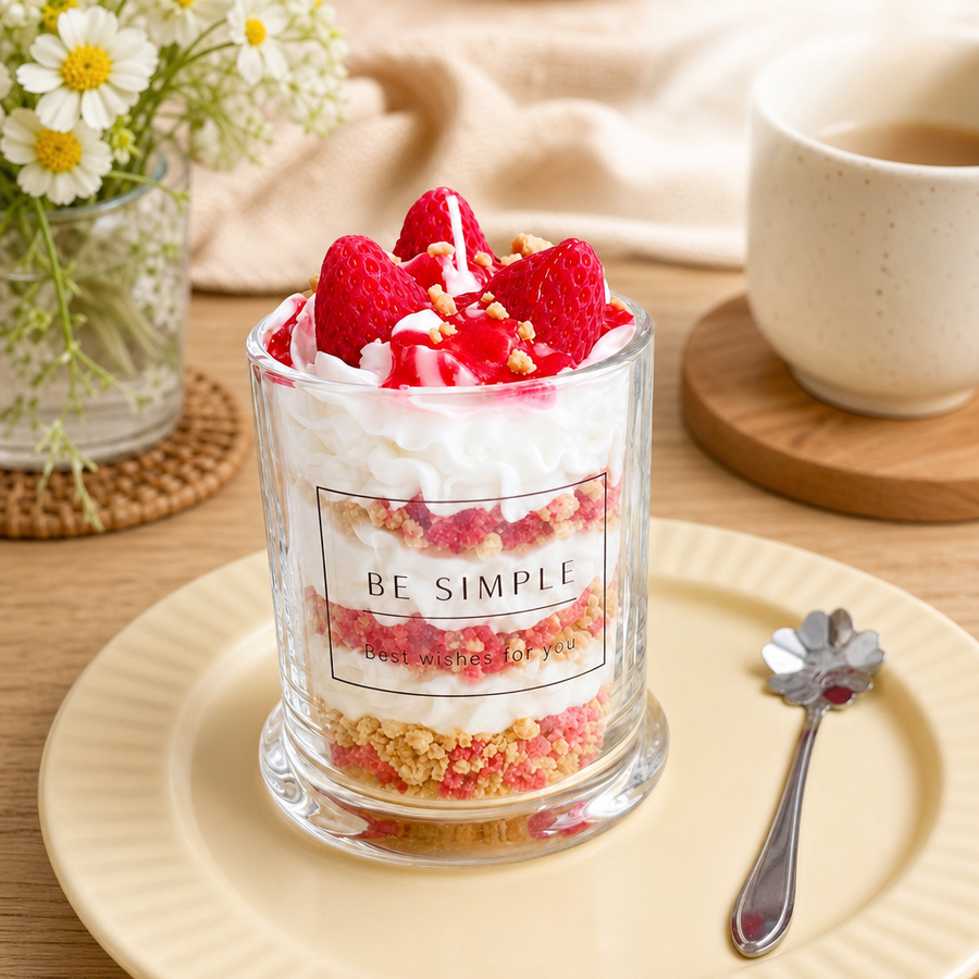 Handmade Strawberry Cereal-Inspired Fruit Granola Scented Candle