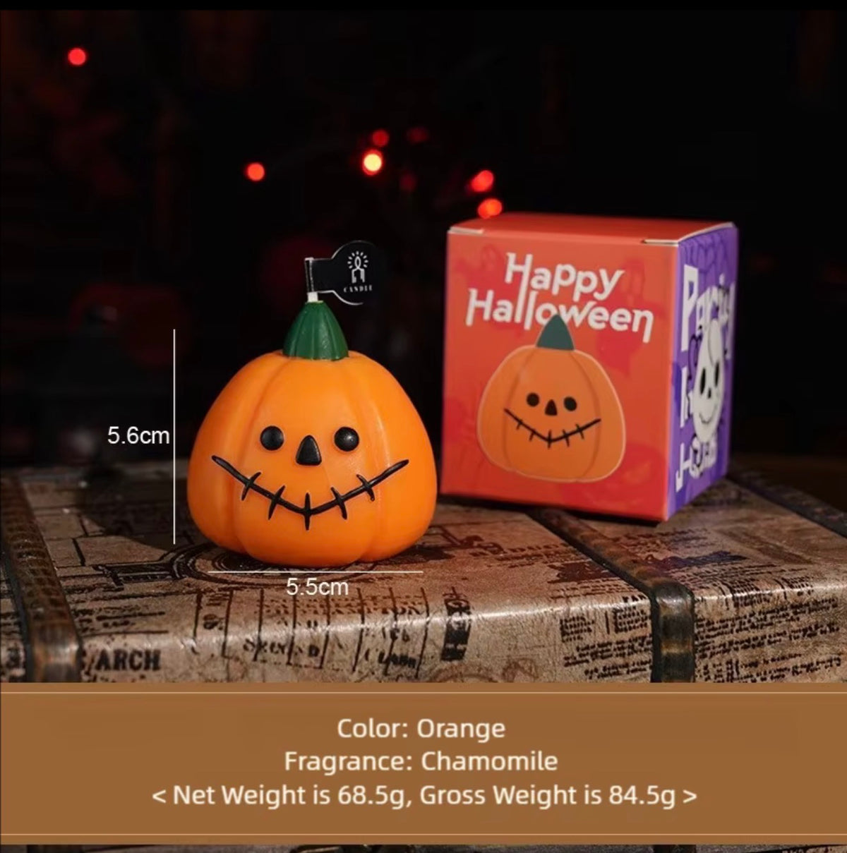 Halloween Pumpkin & Skull Scented Candle Set – Set of 3