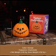 Halloween Pumpkin & Skull Scented Candle Set – Set of 3