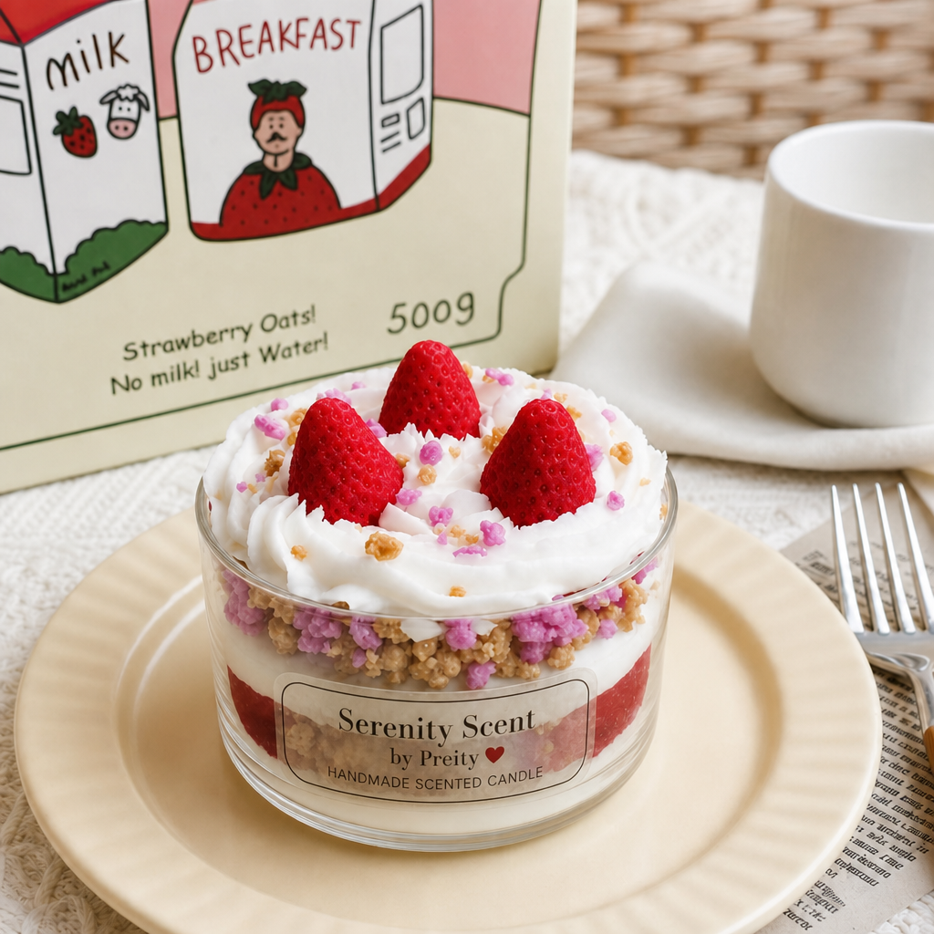 Handmade Strawberry Ice Cream Scented Candle