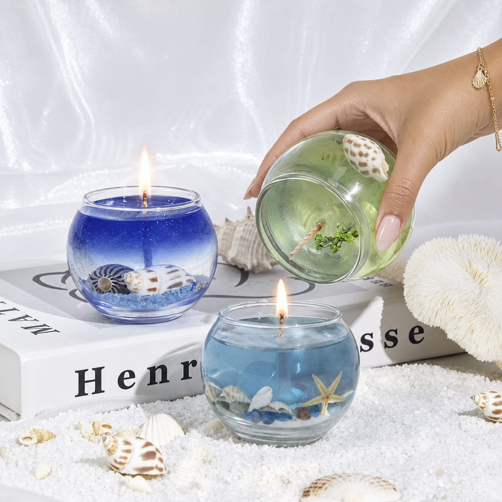Handmade Beach-Inspired Gel Wax Candle