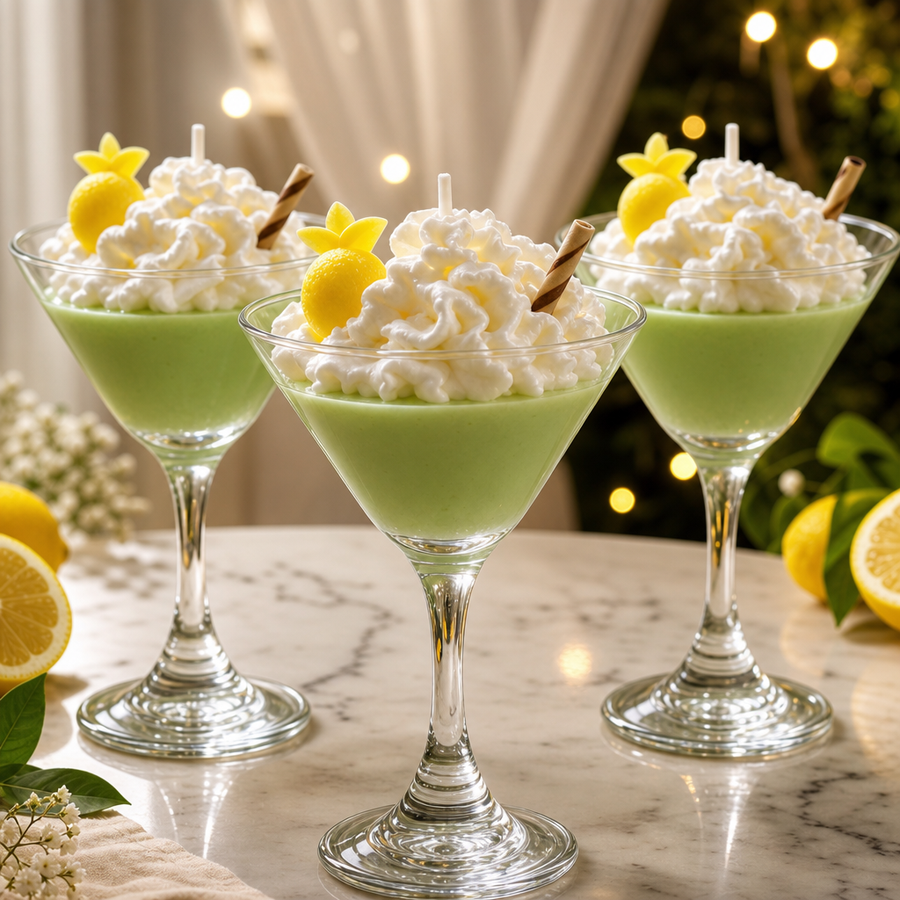 Handmade Matcha-Scented Martini Candle