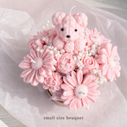Birthday Edition- Teddy Floral Candle Bouquet handmade