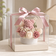 Teddy Bear Floral Soy Wax Baby Shower Candle Favor