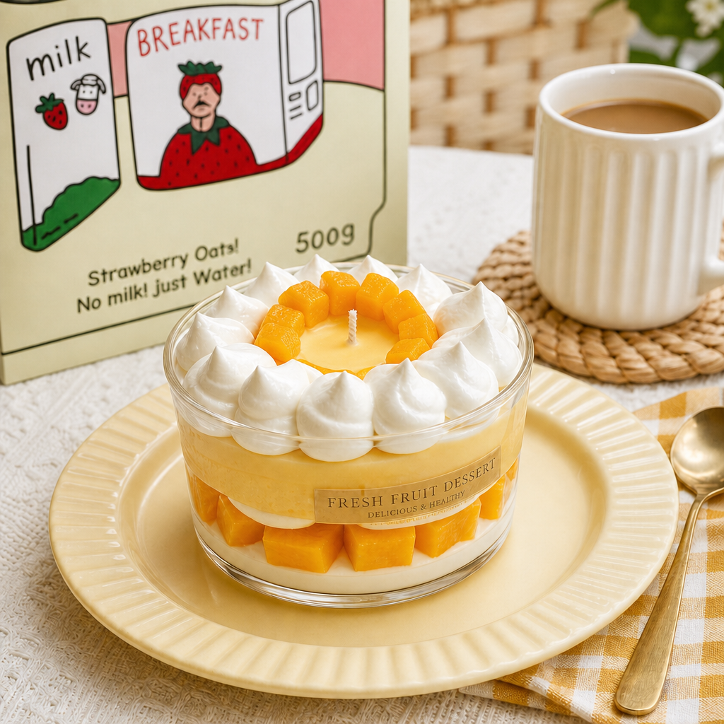 Handmade Mango Mouse Cake candle