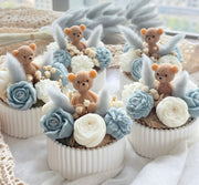 Handmade Bear Flower Bouquet Scented Candle