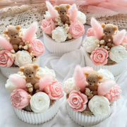 Handmade Bear Flower Bouquet Scented Candle