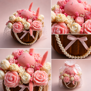 Handmade Pearl Basket Candle Bouquet