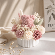 Teddy Bear Floral Soy Wax Baby Shower Candle Favor