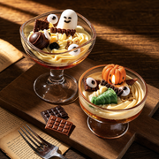 Haunted Harvest Dessert Candle - two candles with ghost and pumpkin