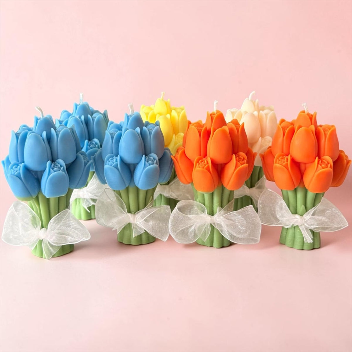 Handmade Tulip Floral Bouquet Candle