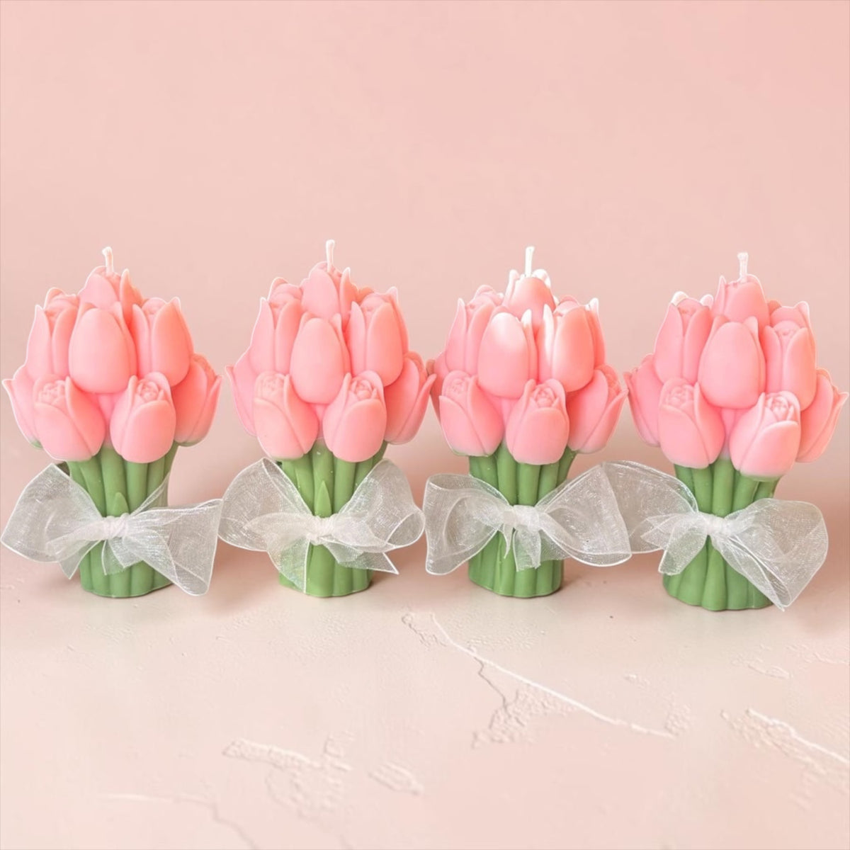 Handmade Tulip Floral Bouquet Candle