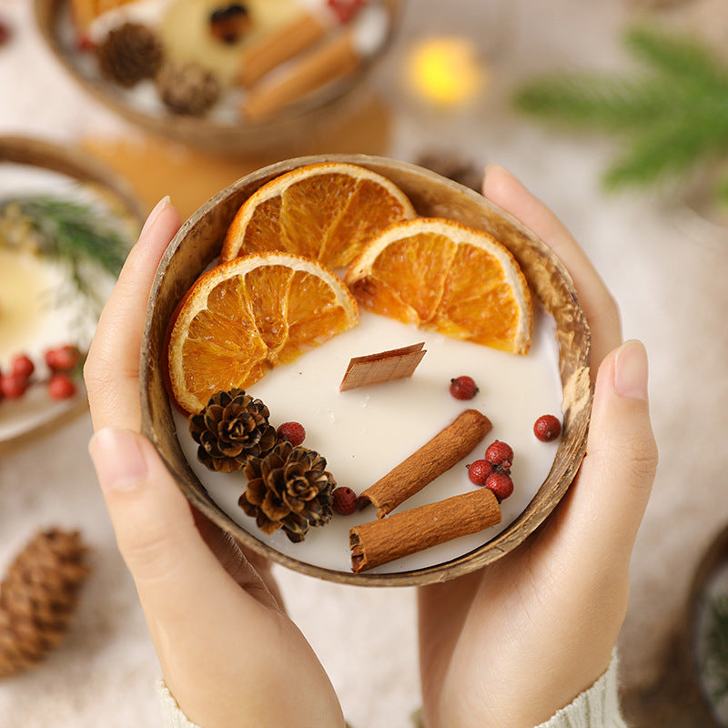 Coconut Shell Botanical Candle