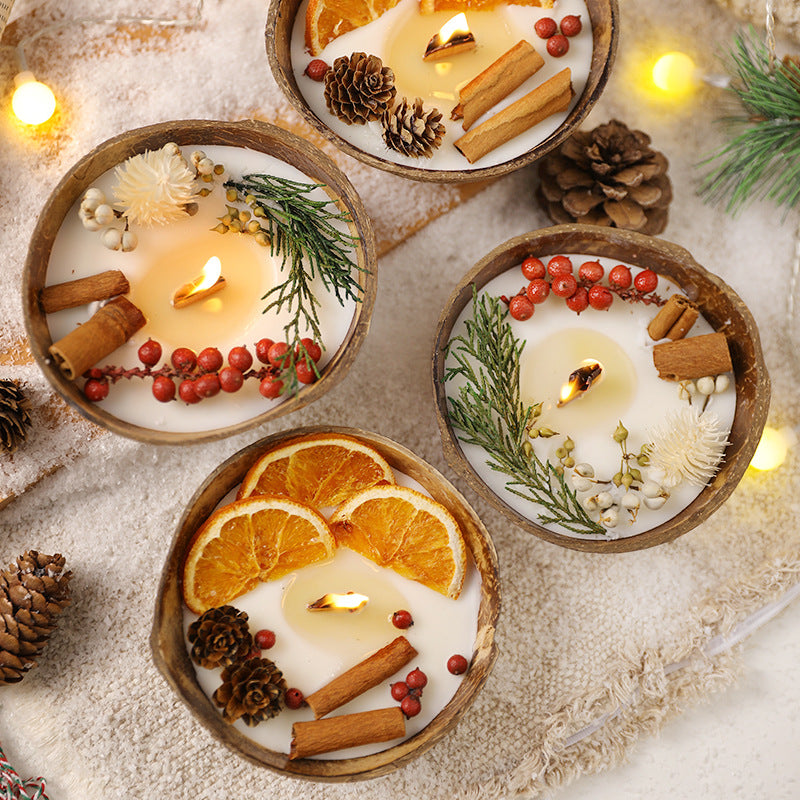 Coconut Shell Botanical Candle