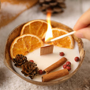 Coconut Shell Botanical Candle