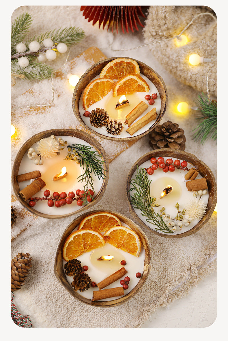 Coconut Shell Botanical Candle