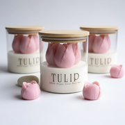 Handmade Tulip Bloom Candle zoomed out product photo