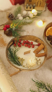 Coconut Shell Botanical Candle