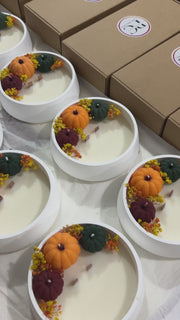 Handmade Harvest Pumpkin Candle Tray