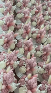 Teddy Bear Floral Soy Wax Baby Shower Candle Favor