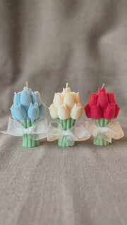 Handmade Tulip Floral Bouquet Candle