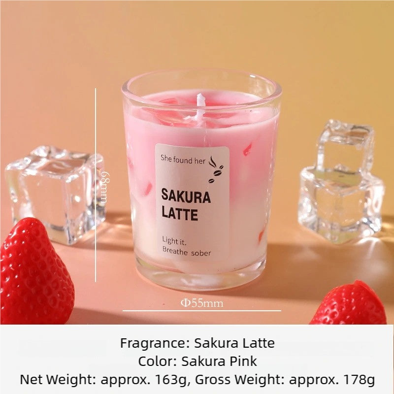 Handmade Sakura Latte Candle