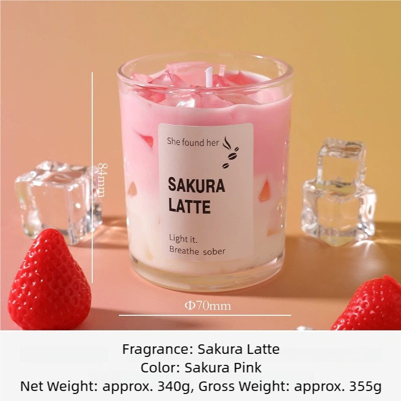 Handmade Sakura Latte Candle