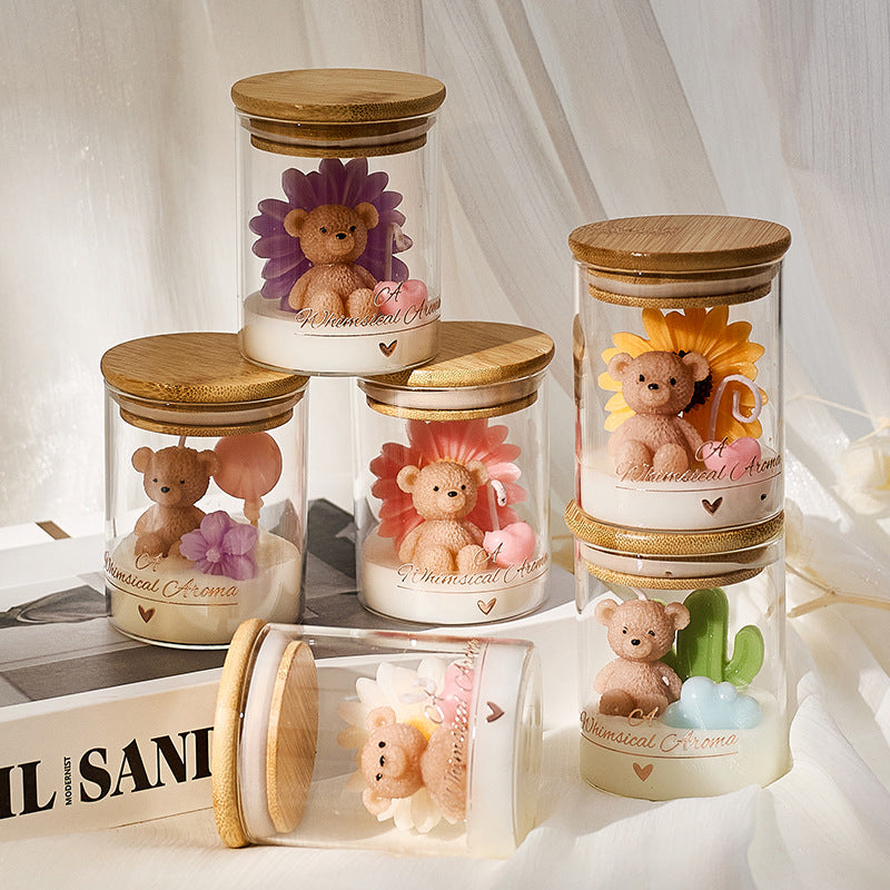 Whimsical Bear Candle Jar
